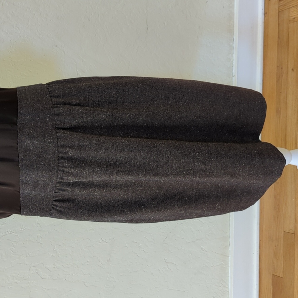 The Limited Dark Brown Satin and Herringbone Tweed Professional Dress Size 12 - Picture 3 of 11